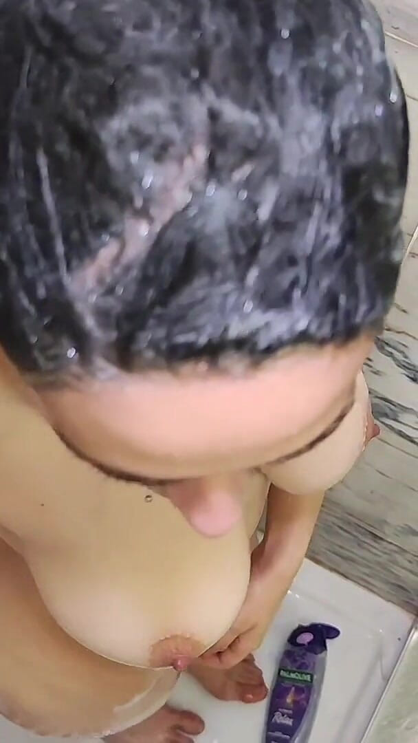 All You Can Fetish: Watch This Nerdy Girl Shower with Soap Massage Big Boobs