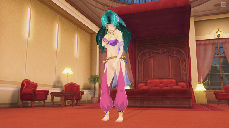 H3DC: Awek Hentai 3D dengan rambut biru melancap pepeknya dan memancut mani