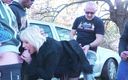 Mature NL: Rijpe vrouw achtervolging gangbang met spuiten!