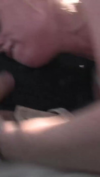 German couple has oral session outdoors