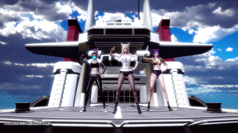 3D-Hentai Games: Helicopter sexy striptease Ahri Akali Kaisa Seraphine league of legends...