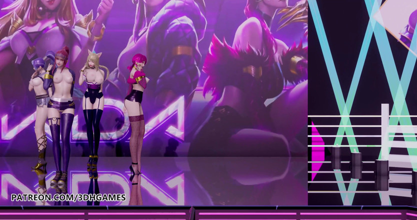3D-Hentai Games: Black Pink - Bagaimana awak Suka Striptis itu, Ahri, Akali, Evelynn,...