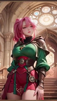 Deep Squat Teasing Under the Giant Magic Array, Green Battle Gear Stretched Tight.