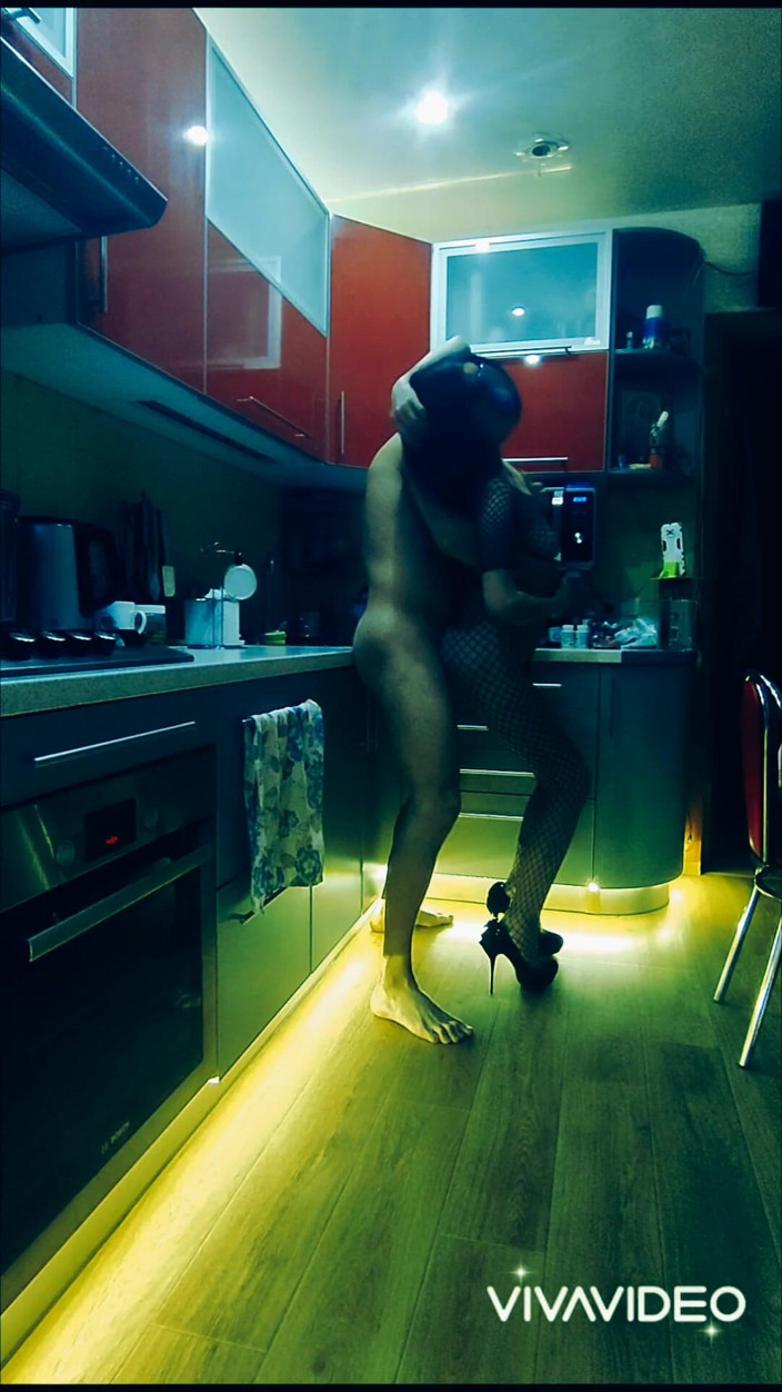 Hotlia: Beautiful Slender Wife in Erotic Bodysuit Fucked in the Kitchen...