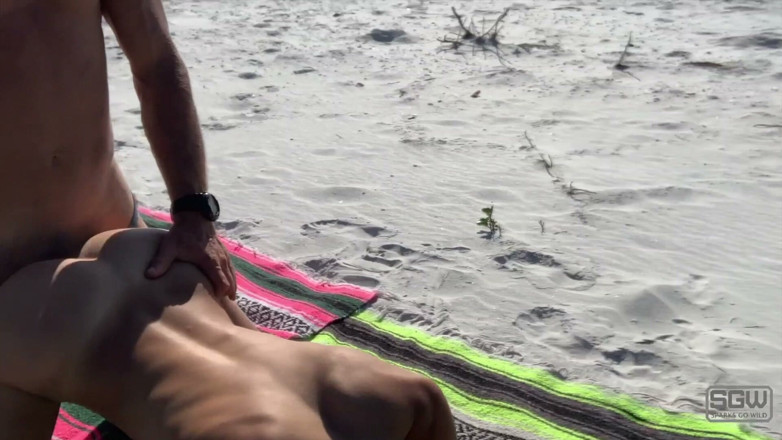 Sparks Go Wild: Sexy Couple Has Sex on the Beach While Wearing Thongs