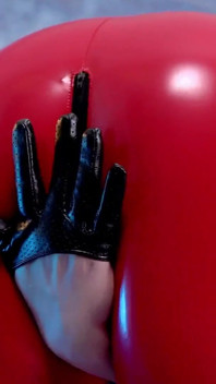 Hot Pvc Teasing, Fetish Beautiful Video. Mistress in Red Vinyl Clothing