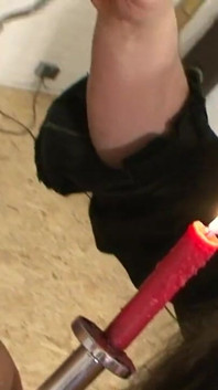 Humiliating dominating wax-play