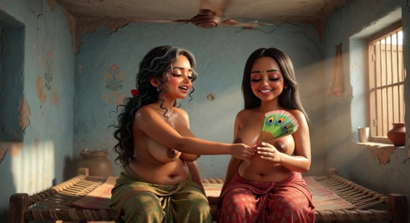 My night collection: Mame sexy indiene cu forme Priya și Rani elimina toate hainele...