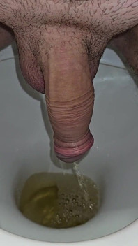 Male Peeing Into the Toilet
