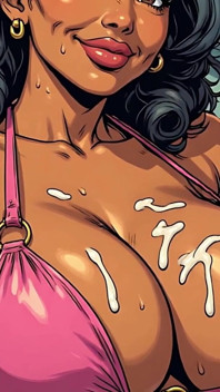 3D Cum on Breasts Art