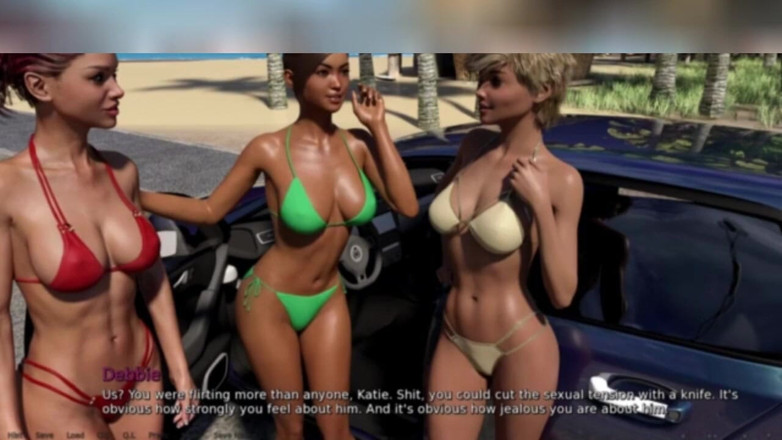 3DXXXTEEN2 Cartoon: Tre ragazze calde in una macchina. Sesso cartone porno 3D