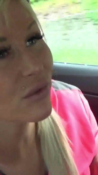 Busty wild blonde Jarushka Ross meet tourist crew by chance and fuck at the lake