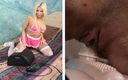 Hot sexy blonde: Неверная шлюшка Barbi Sinclair со светлыми волосами обожает удовольствие в ее киске и делает минет