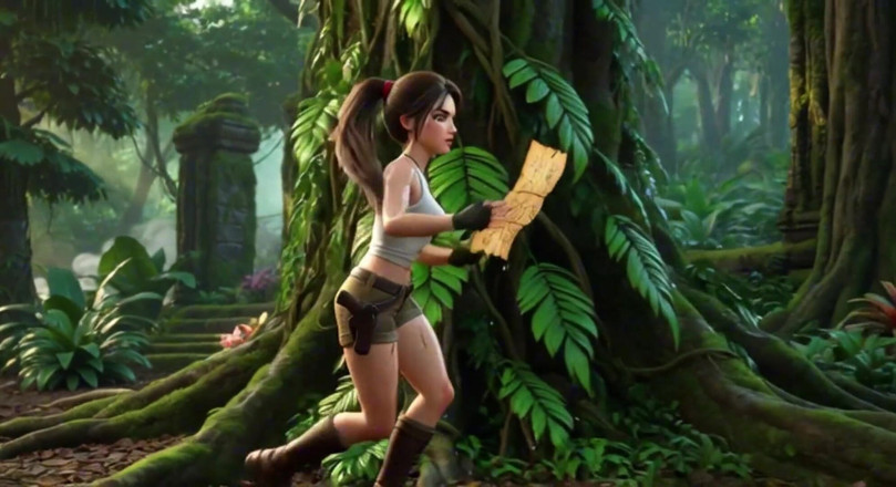 My night collection: Lara Croft Discovers Amazon Treasure and Embraces Beautiful Blonde Ancestral...