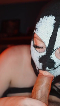 Ghost Sits on Your Face and Sucks Your Cock.