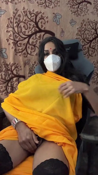 Crossdresser Jerking off in Saree