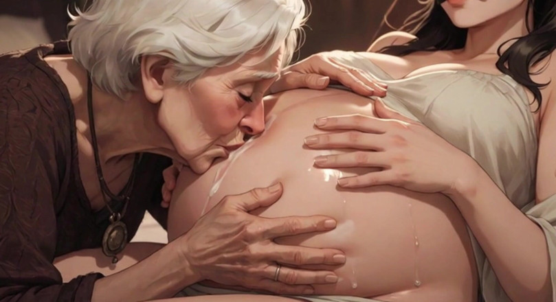 YOUR BEST FANTASY: 임신한 배를 열정적으로 핥는 90살 할머니 - 흥분