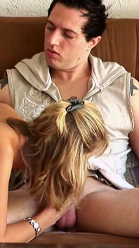 Blonde teen fucks step brother hard after exercise