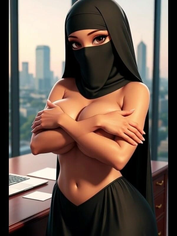 Arabian Diva: Diva arab toket besar menggoda topless - fantasi kantor aiku