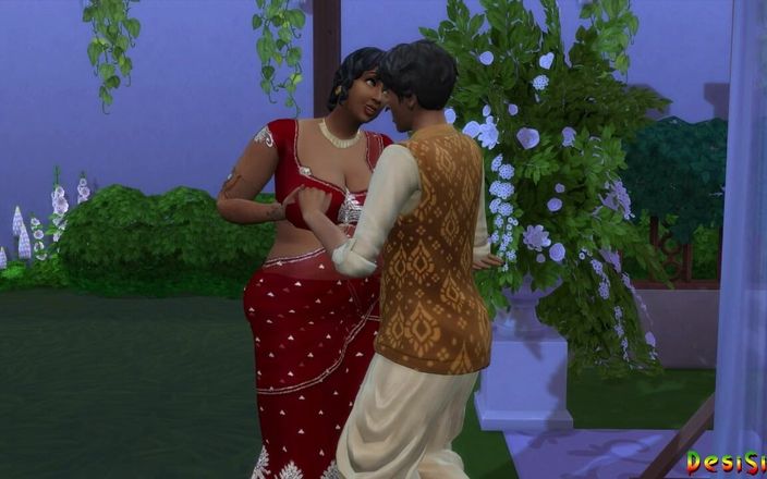 Desi Sims: Desi milf tante liet Prakash met haar lichaam spelen vóór...