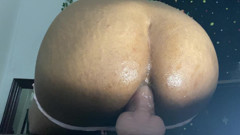 Big Bubble Butt Girl Rides Huge Dildo thumbnail