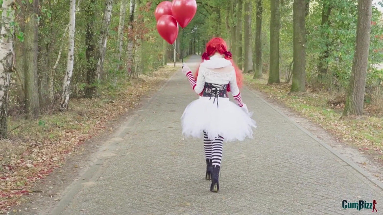 Cumbizz: Dutch Halloween teen swallows every cum load