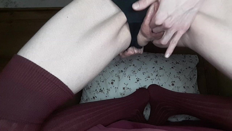 Christy G: Close up masturbation of a tiny, sporty teen.