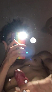 Boy Shoots Cum on Mirror