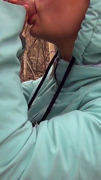 The whore served the client in the forest in full