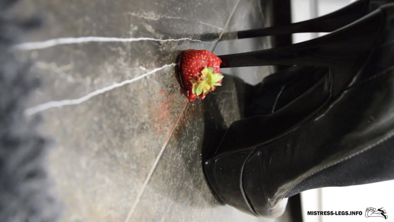 Mistress Legs: Crushing strawberries with high heels