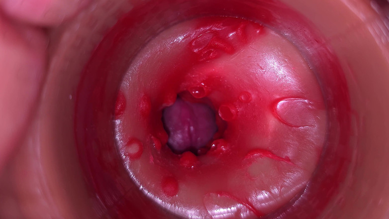 Creme sperm: 질에 카메라, 자궁 경부 POV, 질싸 4K