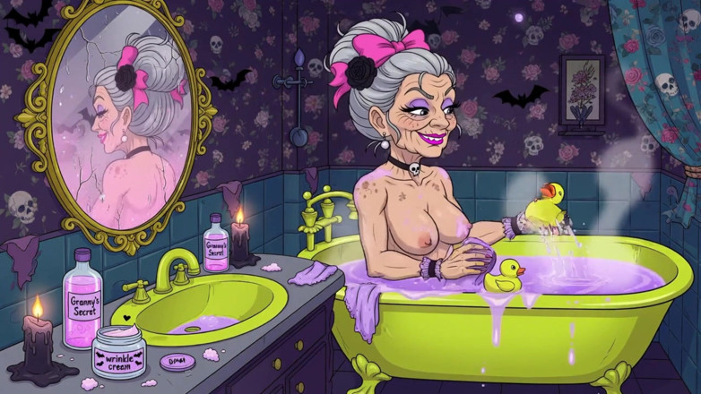 AI Porn: Desene animate cu bunicuță la baie