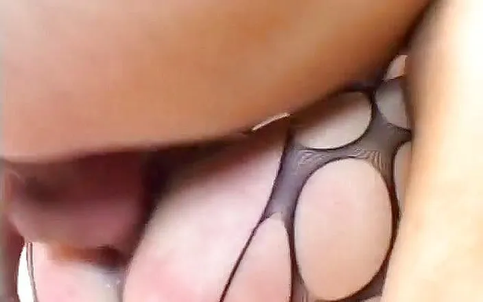 First Black Sexperience: Guy uses sex toys to fuck nylon clad slut's ass...