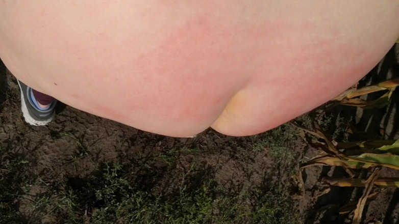 Bouncy Tits Action: Tampar buah dada saya di padang jagung