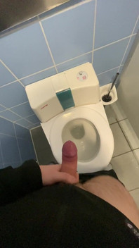 First Cum in the Public Toilet