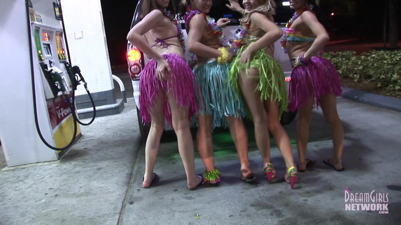 Dream Girls: Fetele de la petrecere îmbrăcate de Luau se dezbracă în limopă