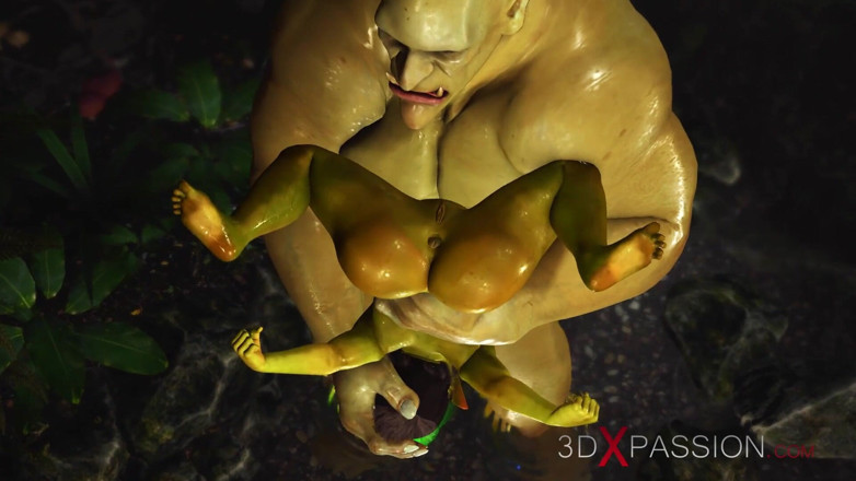 3dxpassion: 緑のモンスター鬼fucksハードa角質の女性ゴブリンアルウェンの魅惑の森