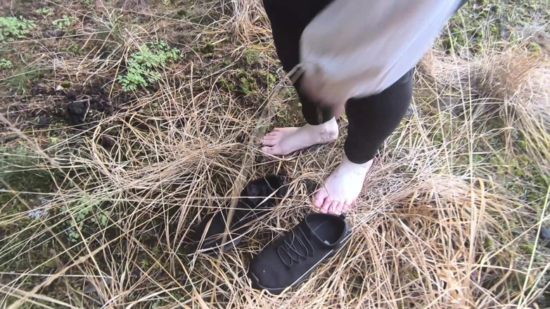 Bouncy Tits Action: Completely Naked in the Forest - Tits and Vagina Whipping