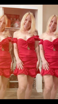 Beautiful MILF in Red Dress