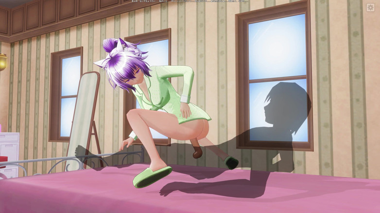 H3DC: 3D HENTAI. Krásná přítelkyně v zeleném pyžamu reverzní cowgirl