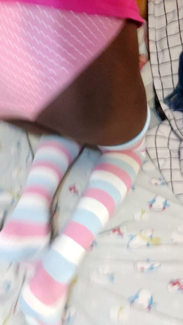 PawgrammerSocks: Black Femboy Shows You His Panties Bulge and Ass