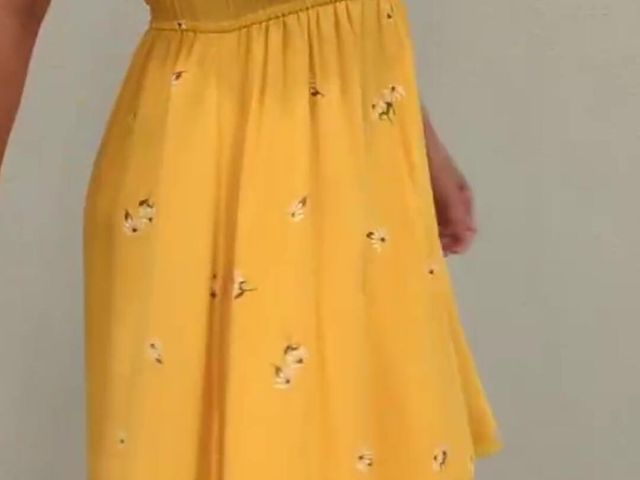 Stella in a Yellow Sun Dress with Black Heels (Sex with milf Stella)