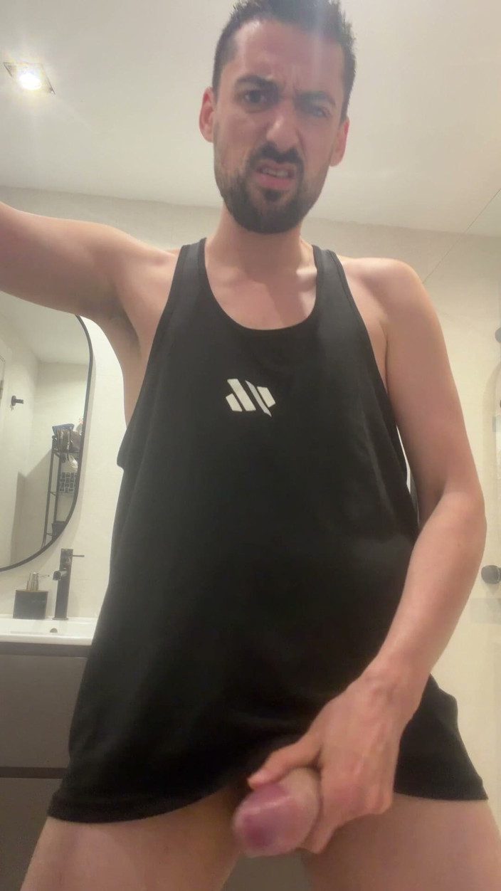 Liam Harding: Hot Stepdaddy Jerking off in Bathroom