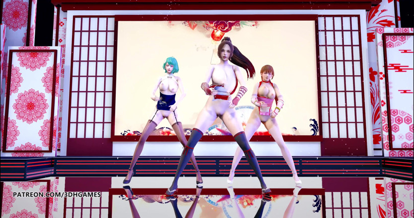 3D-Hentai Games: Gigareolevo - adicción striptease Mai Shiranui Tamaki Kasumi