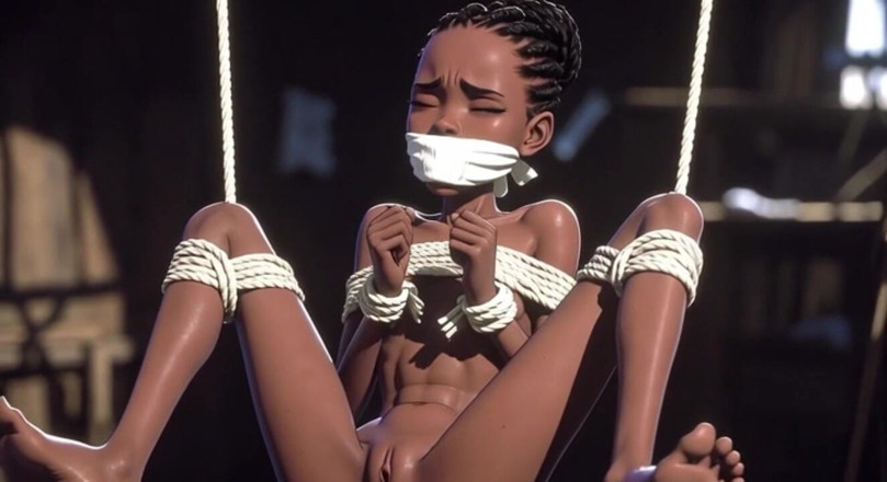 YOUR BEST FANTASY: Thin Black African Slave Tied up - Horny &amp; Begging for Dick