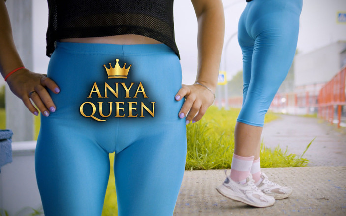 Anya Queen: 156 Goddess Anya’s Tight Blue Leggings: Provocative Yoga Pants Ass...