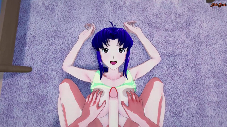Hentai Smash: Misato Katsuragi dikongkek tetek dari pov awak sehingga awak pancut...