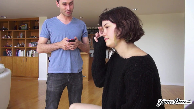 James Deen: Yhivi gets sprayed in her mouth from James Deen