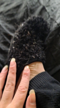 Fuzzy Sock Foot Peek-a-boo