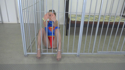 Restricting Ropes: Superwoman zostaje związana w więzieniu - część 1